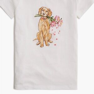 Jcrew Factory White Dog Graphic T-Shirt